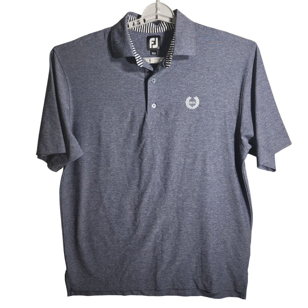 FootJoy Golf Polo‎ Shirt Men's Large ISGC Blue Performance Short Sleeve